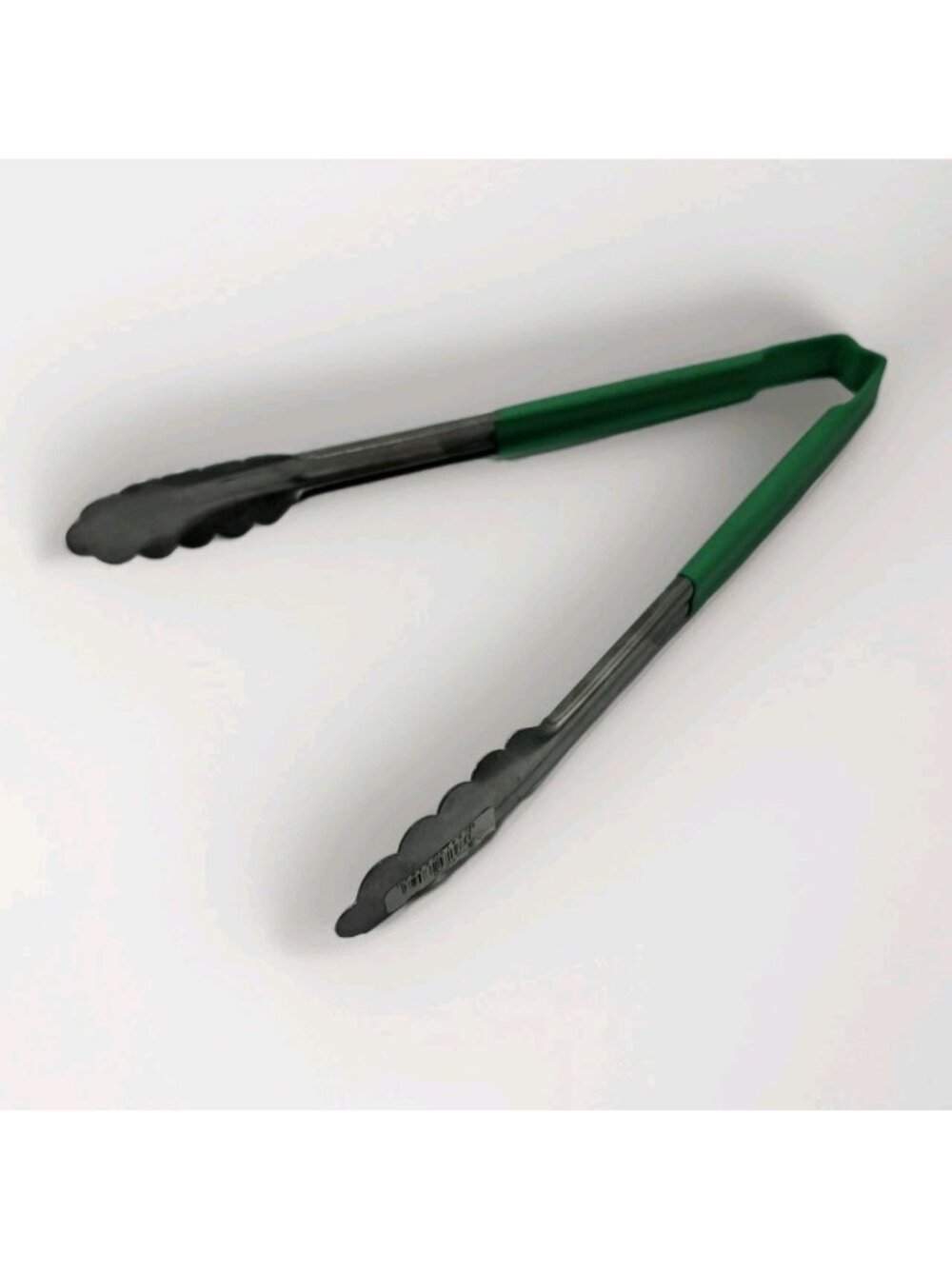 Vollrath 4781270 Jacob's Pride® 12" Stainless Steel Scalloped Tongs-Green Coated